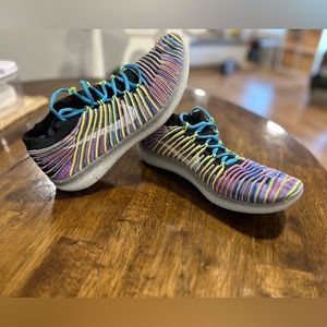 Nike Free RN Motion Flyknit Women's US 9.5 Blue Purple Running Shoes